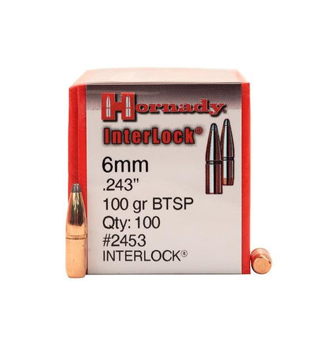Hornady Bullets 6mm .243" 100 GR InterLock BTSP - 100 QTY