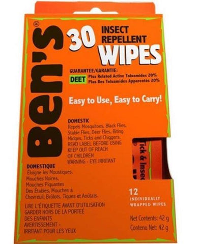 Ben's Insect Repellent 30 Wipes