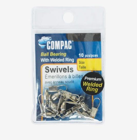 Compac Welded Ball Bearing Swivels with Interlock Snaps B.B#4 10pcs