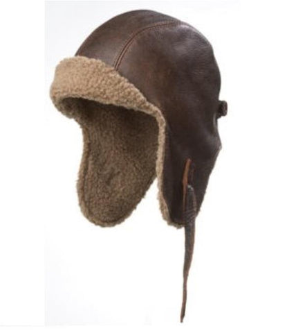 Vintage Leather Aviator with Sherpa Trim