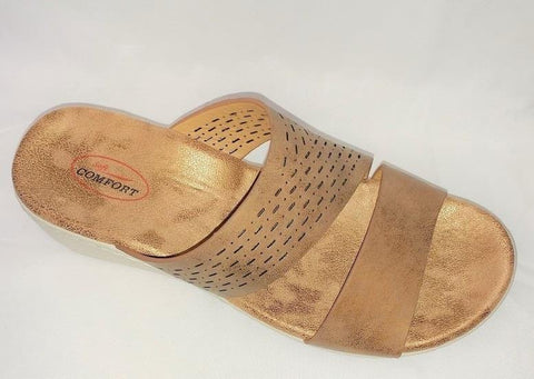 Soft Comfort Slip On Wedge - Bronze