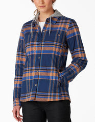 Dickies Flannel Hooded Shirt Jacket - Womens