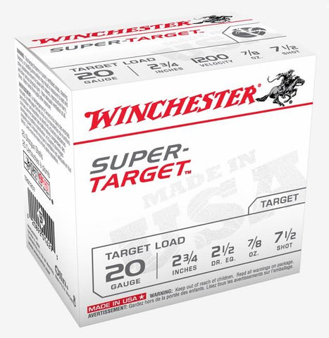 Super Target 20GA, 2-3/4" #7.5 Shot - 25 Rds/Bx