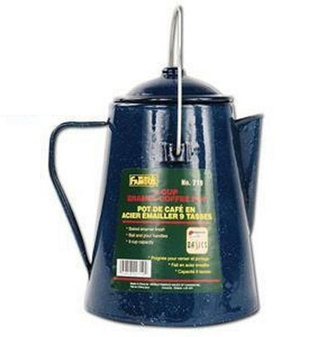 World Famous 9 Cup Enamel Coffee Pot