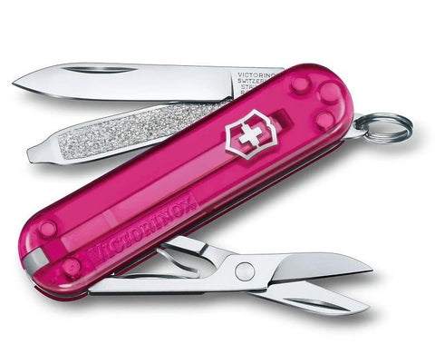 Transparent Pink Classic SD Small Pocket Knife