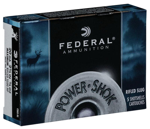 Federal Power Shok Rifled Slugs 20 Ga. 2-3/4'' 3/4 OZ