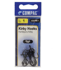 Compac Black Kirby Hooks Size 6 - 13 Count