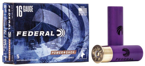Federal Power Shok 16 Gauge 2-3/4'' # 1 Buck 12 Pellet