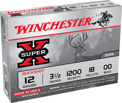 Winchester Super-X 12 Guage 3-1/2'' 00 Buck 18 Pellet 1200 FPS