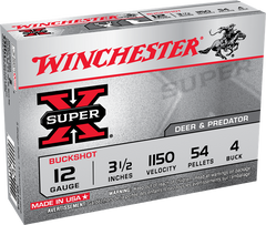 Winchester Super-X 12 Gauge 3-1/2'' #4 Buck 54 Pellet 1150 FPS