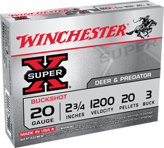 Winchester Super-X 20 Gauge 2-3/4'' #3 Buck 20 Pellet 1200 FPS