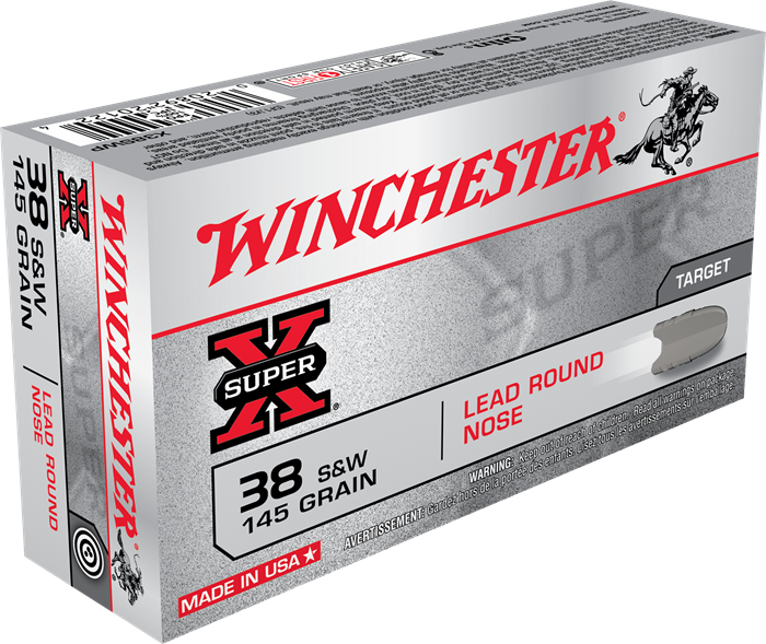 Winchester Super-X 38 S&W 145 Gr. Lead RN