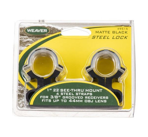 Weaver Steel Lock Mount Rings for 1" .22 See Thru (Black)
