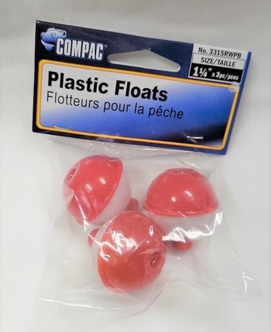 Compac Red & White Bobbers - 1-1/4"