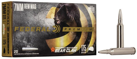 Federal Premium Trophy Bonded Bear Claw 7mm Rem Mag 175 Gr.
