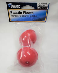 Compac Red & White Bobbers - 1-3/4"