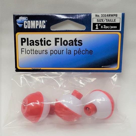 Compac Red & White Bobbers - 1"