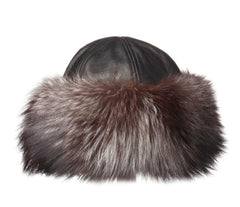 Natural Silver Fox Fur Cloche w/ Solid Lamb Crown