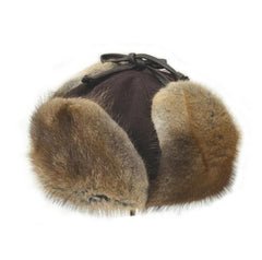 Muskrat Yukon Fur Hat with Melton