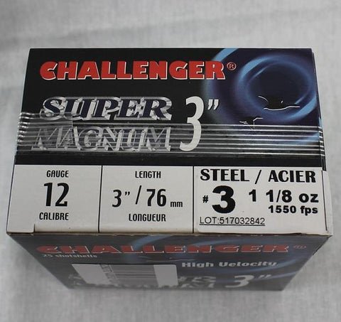 Challenger Super Magnum 12ga. 3" 1-1/8oz #3 - 25rd box