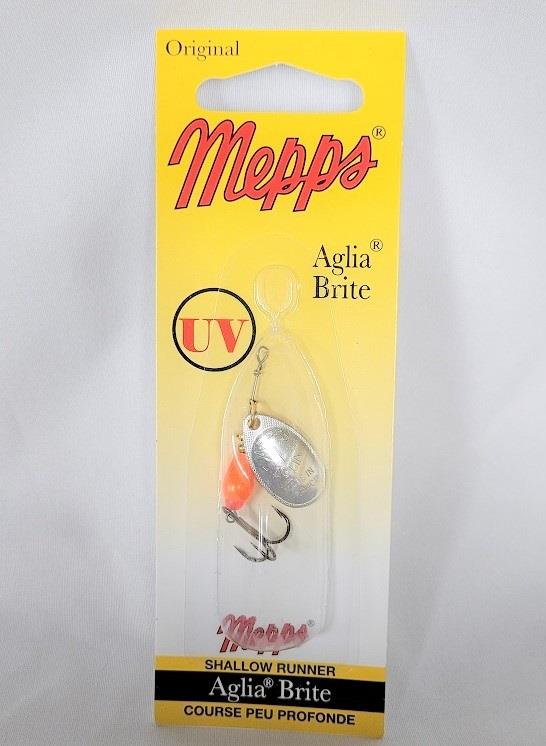 Mepps Aglia Brite Plain Treble Spinner - Silver Orange